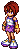 A sprite of Kairi from Kingdom Hearts Chain of Memories.