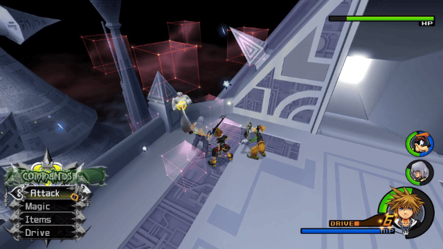 Riku using Cure Potion.