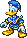 A sprite of Donald from Kingdom Hearts Chain of Memories