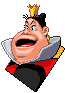 The Queen of Hearts's talk sprite from Kingdom Hearts Chain of Memories.
