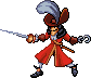 Captain Hook's battle sprite in Kingdom Hearts Chain of Memories.