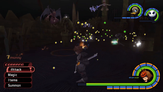 Jack Skellington using Bolts Of Sorrow