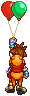 Pooh and Sora's sprite in KH Balloon Glider.