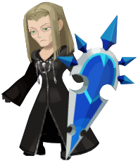 Vexen<span style="font-weight: normal">&#32;(<span class="t_nihongo_kanji" style="white-space:nowrap" lang="ja" xml:lang="ja">ヴィクセン</span><span class="t_nihongo_comma" style="display:none">,</span>&#32;<i>Vikusen</i><span class="t_nihongo_help noprint"><sup><span class="t_nihongo_icon" style="color: #00e; font: bold 80% sans-serif; text-decoration: none; padding: 0 .1em;">?</span></sup></span>)</span>, as seen during the data rematch fight of the New Organization XIII Event in April 2018.