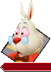 Surprised talk sprite of the White Rabbit in Kingdom Hearts 358/2 Days.