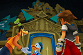 Sora, Donald, and Goofy approach Castle Oblivion.