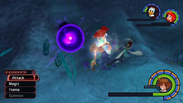 Ariel using Cure Potion.