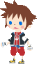 Sora in his Kingdom Hearts outfit.
