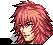 Marluxia's battle sprite that shows him with darker shade of his hair.