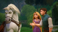 Rapunzel asks Maximus and Flynn to make up.