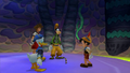 Pinocchio with Sora, Donald and Goofy.