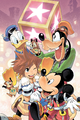 Goofy, Donald, Mickey, Data-Sora, Chip, and Dale on the cover of the Kingdom Hearts Re:coded novel.