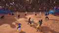 Sora, Donald, and Goofy prepare to fight an army of Heartless, Nobodies, and Unversed.