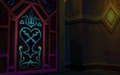 A background sprite of the door to the Lift Stop before completing the puzzle