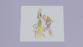 Naminé's drawing of Sora, Donald, and Goofy.