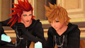 Roxas eating ice cream with Axel after completing his first mission.