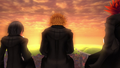 Roxas, Xion, and Axel eating ice cream on the clock tower.