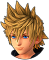 Unused idle sprite of Roxas not in combat as a party member.