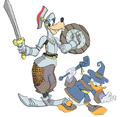 Disney Interactive concept art of Donald and Goofy, by Ken Christiansen.