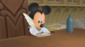 King Mickey writes his letter to Sora.