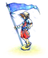Artwork of Sora in the "Wind" promotional artwork for Kingdom Hearts Final Mix.