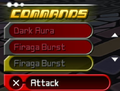 Two commands affected by the unnamed status in Kingdom Hearts Dream Drop Distance HD.