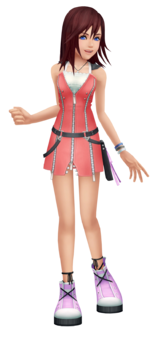 Kairi in her pink outfit from Kingdom Hearts II.