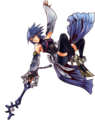 Artwork of Aqua from the cover of Kingdom Hearts Birth by Sleep.