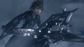 Roxas prepares to battle Axel in the opening scene.