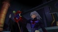Ansem in Riku's body showing Maleficent the Keyblade of heart.