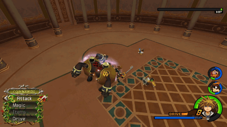 Donald using Donald Cure in Beast's Castle.