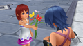 Kairi giving Aqua flowers.