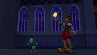 Sora and one of the ducks find a mystery piece