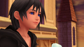 Xion looks up to the sunset, saying Sora's name with her friends.