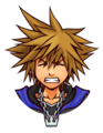 Sora's sprite when he takes damage during Wisdom Form.