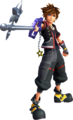 A render of Sora with the Starlight Keyblade.