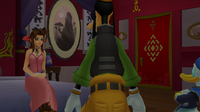 Aerith informs Donald and Goofy of Ansem