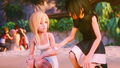 Xion showing a seashell to Naminé at Destiny Islands.