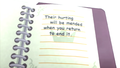 Message left in Jiminy's Journal