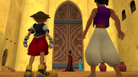 Aladdin and Sora ambush Jafar