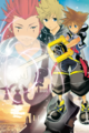 Sora, Roxas, and Axel on the cover of the eighth volume of the Kingdom Hearts II manga.