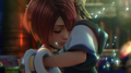 Kairi embracing Sora in a flashback in the opening.