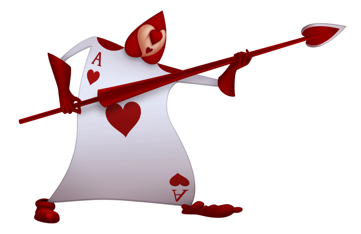 queen of hearts card soldiers