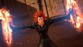 Lea summons his Eternal Flame Chakrams to attack Xemnas.