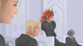 Axel, Larxene, Zexion, and Luxord observe Xion's induction into the Organization.