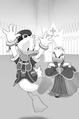 Donald and Daisy in an illustration from the third volume of the Kingdom Hearts II novel.