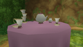 A Teapot and a cup resembling Mrs. Potts and Chip, as was also seen in the film.