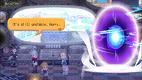 Screenshot of The Cause of It All cutscene from KHUX featuring the portal to Game Central Station