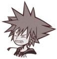 Sora's Timeless River sprite when he takes damage during Valor Form.