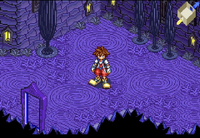 Sora standing in KHCOM Halloween Town